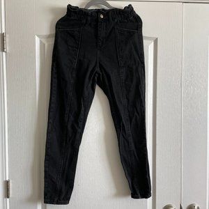 Zara Womens High Waist Tapered Black Jeans Size 2